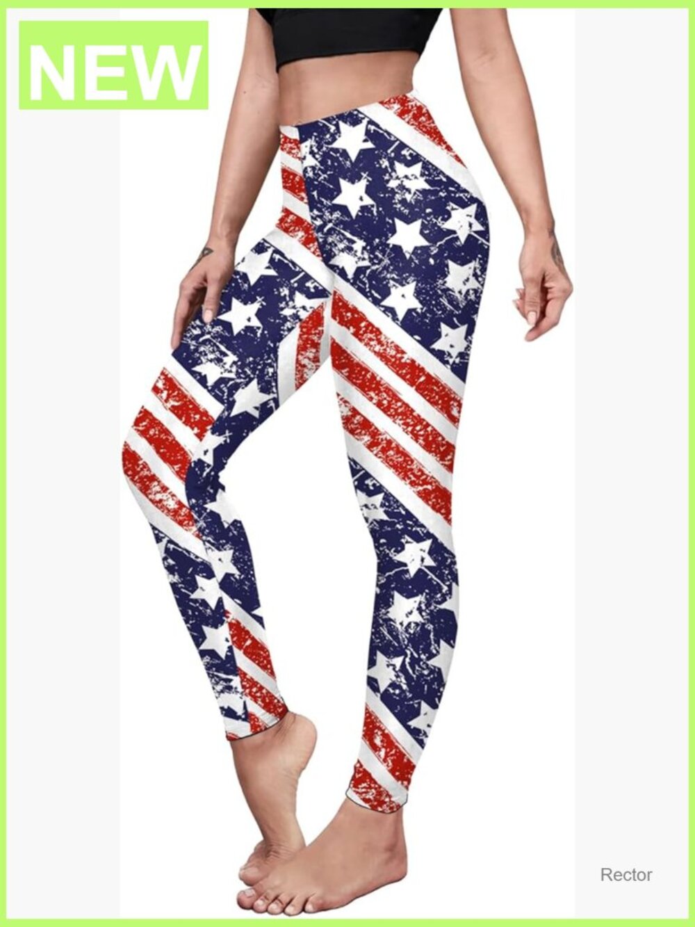 High Waist Patriotic Leggings USA Flag Print Yoga Pants